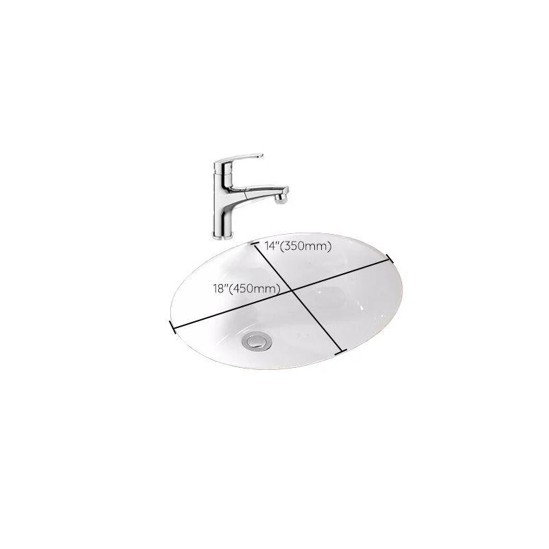 Modern Style Bathroom Sink Overflow Hole Design Oval Ceramic Bathroom Sink -Bathlova