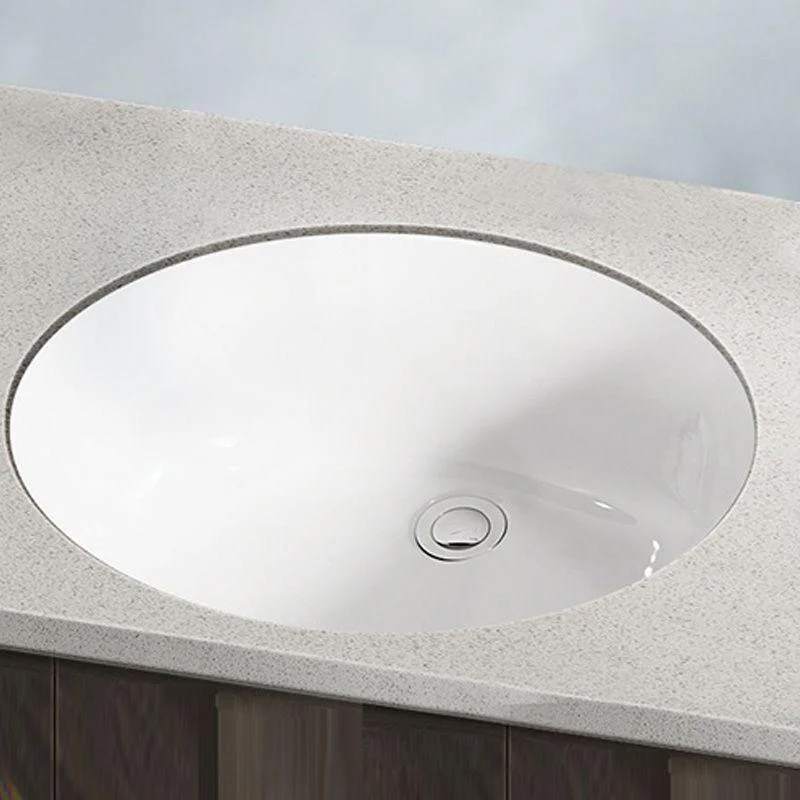 Modern Style Bathroom Sink Overflow Hole Design Oval Ceramic Bathroom Sink -Bathlova