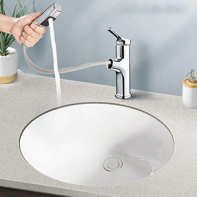 Modern Style Bathroom Sink Overflow Hole Design Oval Ceramic Bathroom Sink -Bathlova