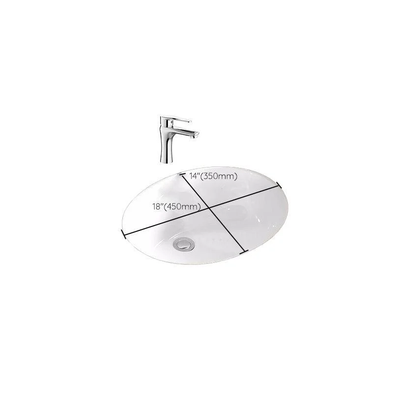 Modern Style Bathroom Sink Overflow Hole Design Oval Ceramic Bathroom Sink -Bathlova