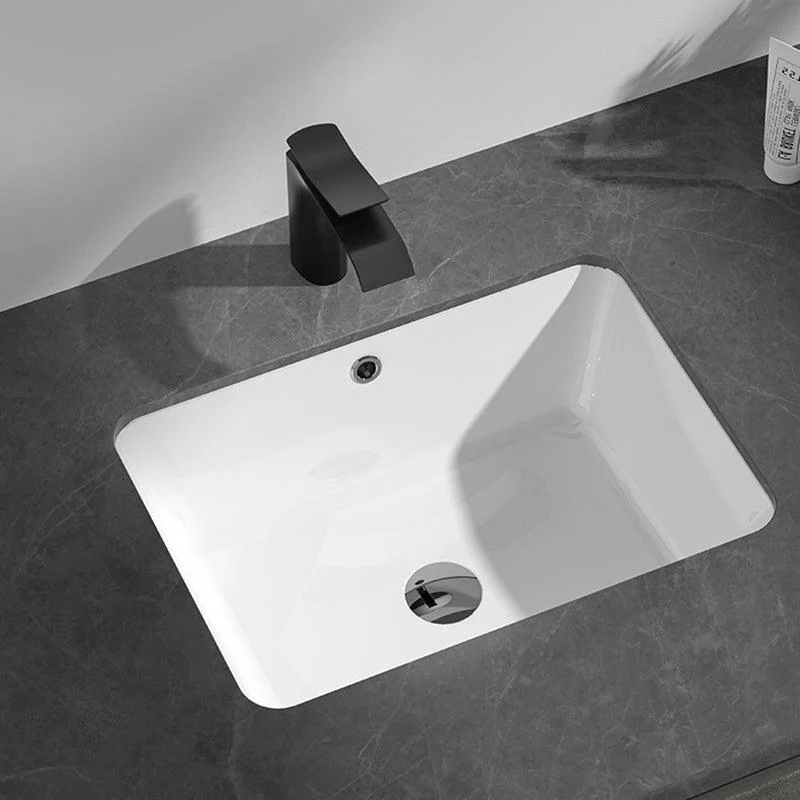 Modern Style Bathroom Sink Overflow Hole Design Undermount Ceramic Bathroom Sink -Bathlova