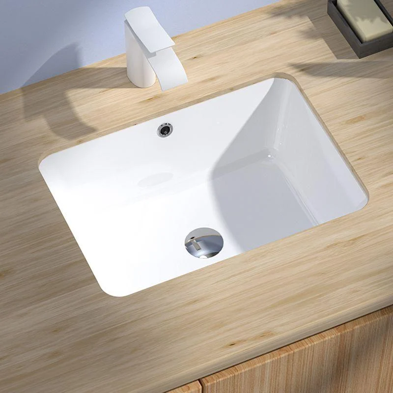 Modern Style Bathroom Sink Overflow Hole Design Undermount Ceramic Bathroom Sink -Bathlova