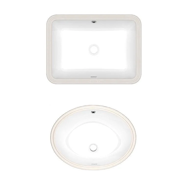 Modern Style Bathroom Sink Overflow Hole Design Undermount Ceramic Bathroom Sink -Bathlova