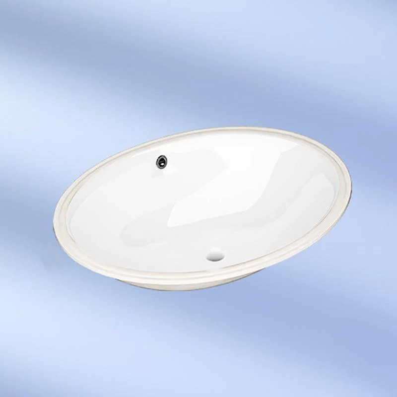 Modern Style Bathroom Sink Overflow Hole Design Undermount Ceramic Bathroom Sink -Bathlova