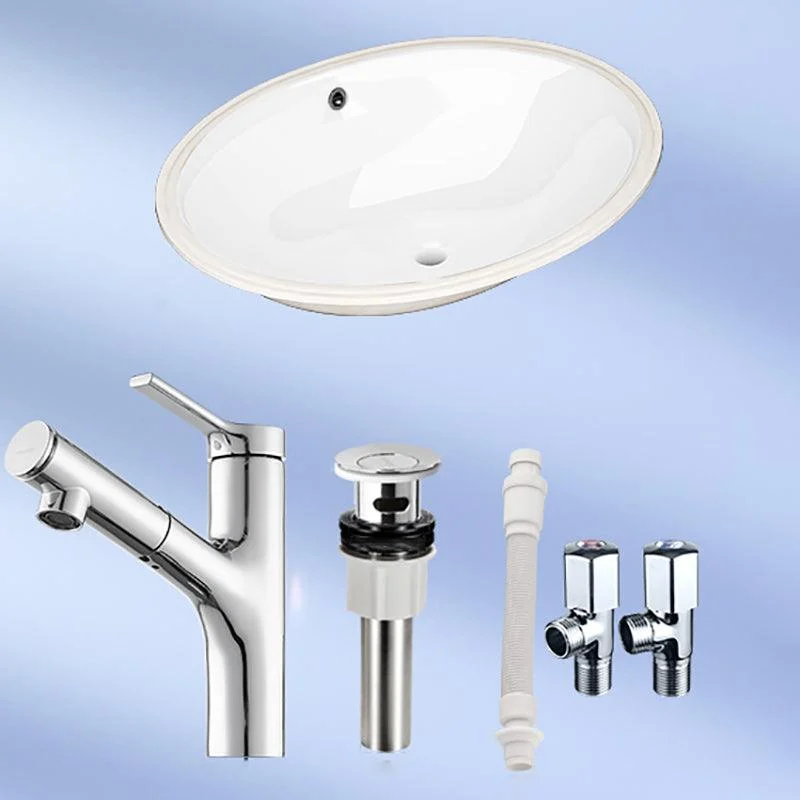 Modern Style Bathroom Sink Overflow Hole Design Undermount Ceramic Bathroom Sink -Bathlova