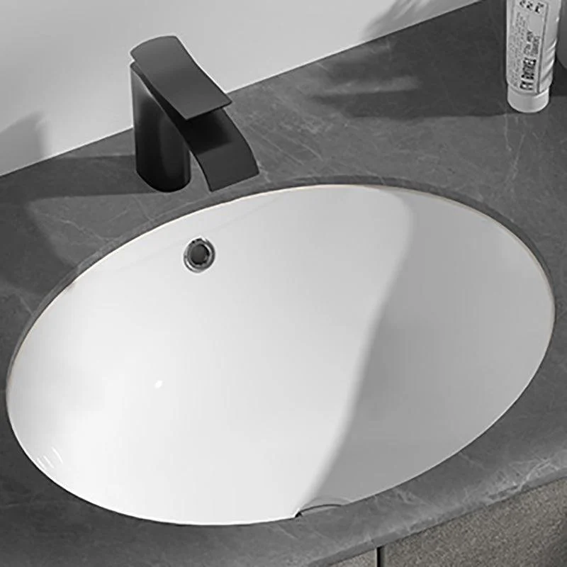 Modern Style Bathroom Sink Overflow Hole Design Undermount Ceramic Bathroom Sink -Bathlova