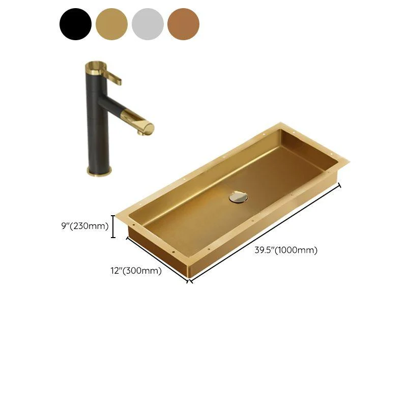 Modern Style Bathroom Sink Rectangular Metal Bathroom Sink with Tap -Bathlova