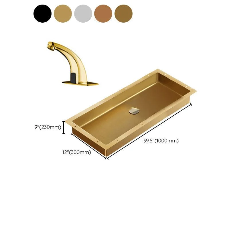 Modern Style Bathroom Sink Rectangular Metal Bathroom Sink with Tap -Bathlova