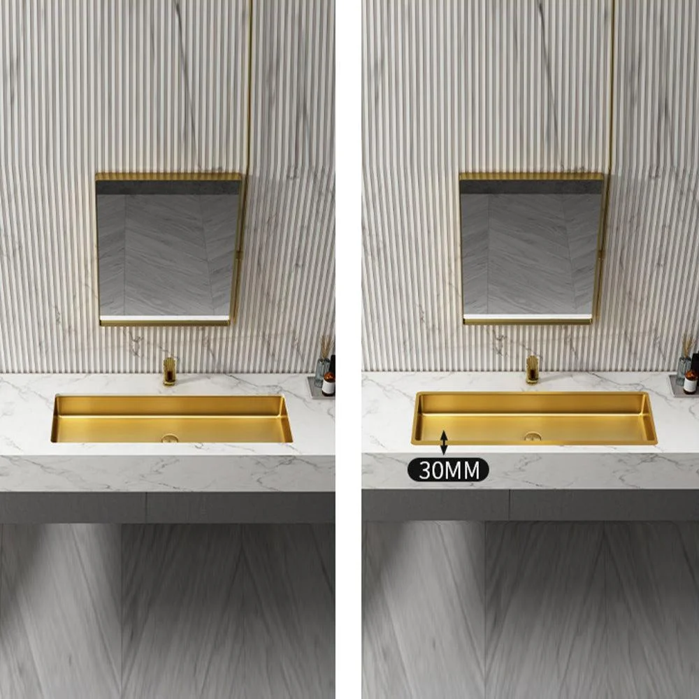 Modern Style Bathroom Sink Rectangular Metal Bathroom Sink with Tap -Bathlova