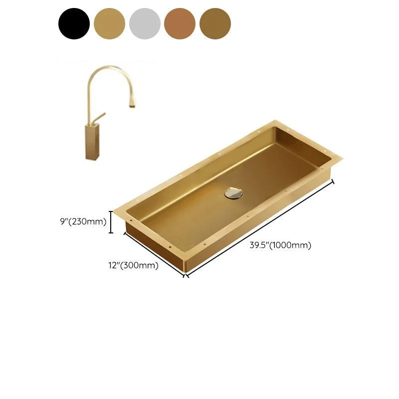 Modern Style Bathroom Sink Rectangular Metal Bathroom Sink with Tap -Bathlova