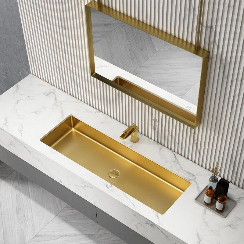 Modern Style Bathroom Sink Rectangular Metal Bathroom Sink with Tap -Bathlova