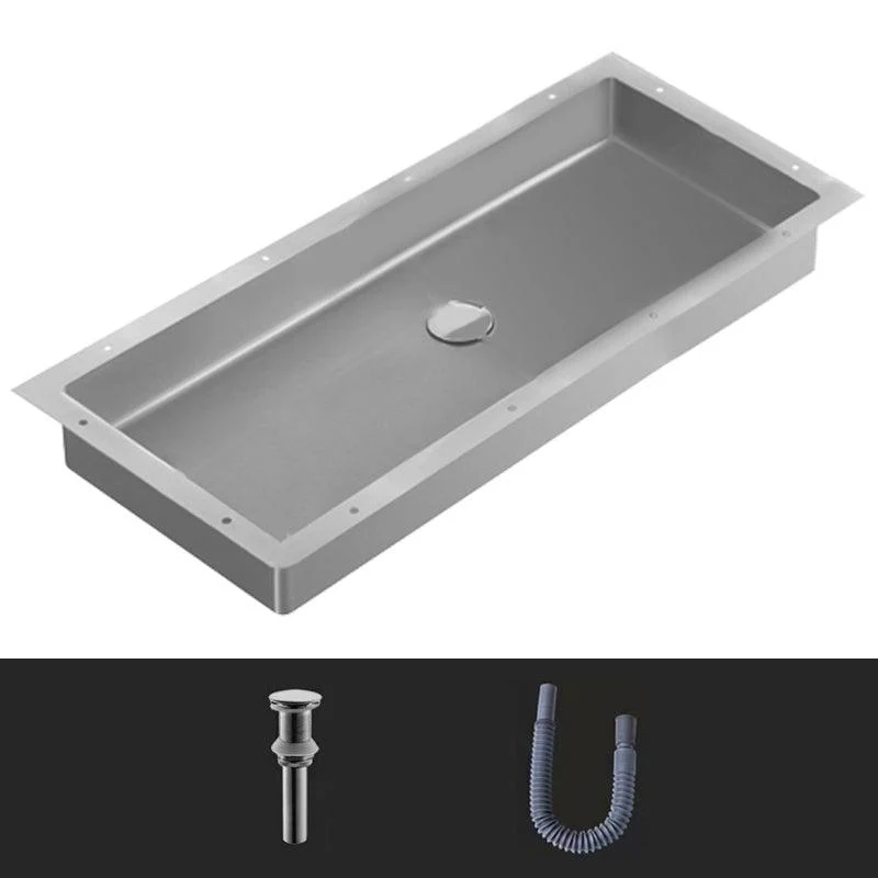 Modern Style Bathroom Sink Rectangular Metal Bathroom Sink with Tap -Bathlova