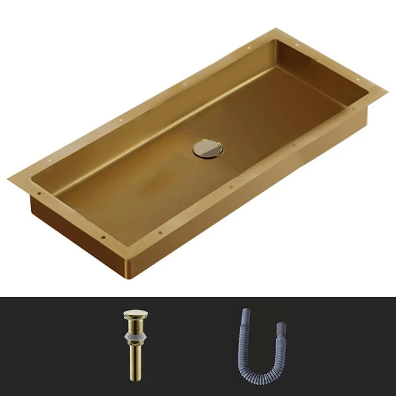 Modern Style Bathroom Sink Rectangular Metal Bathroom Sink with Tap -Bathlova