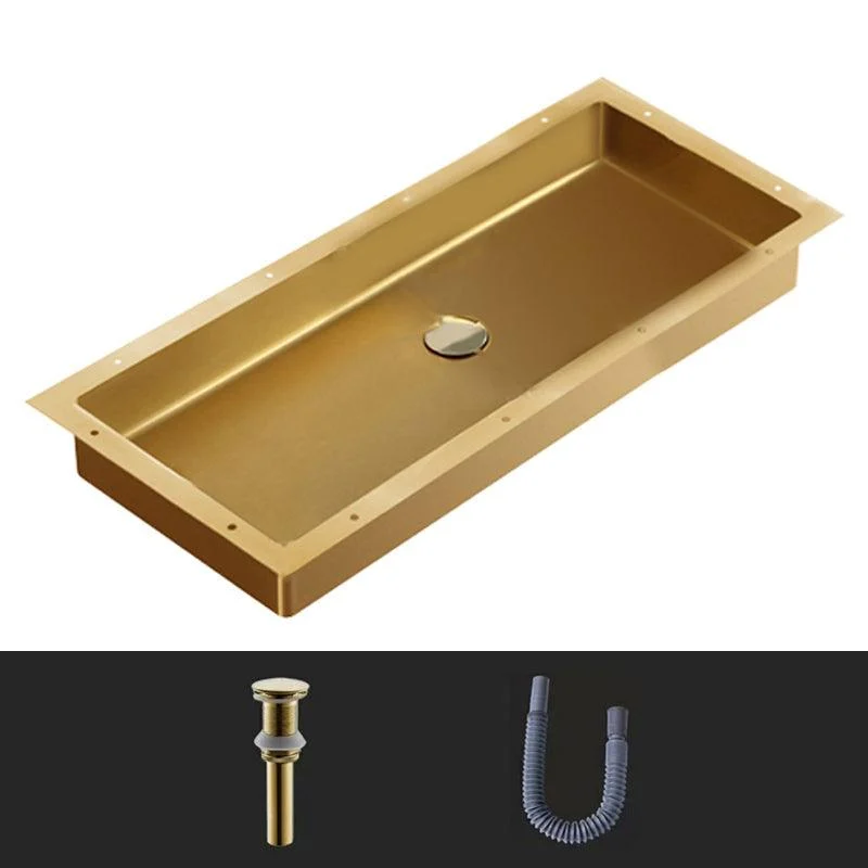 Modern Style Bathroom Sink Rectangular Metal Bathroom Sink with Tap -Bathlova