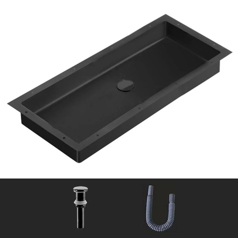 Modern Style Bathroom Sink Rectangular Metal Bathroom Sink with Tap -Bathlova