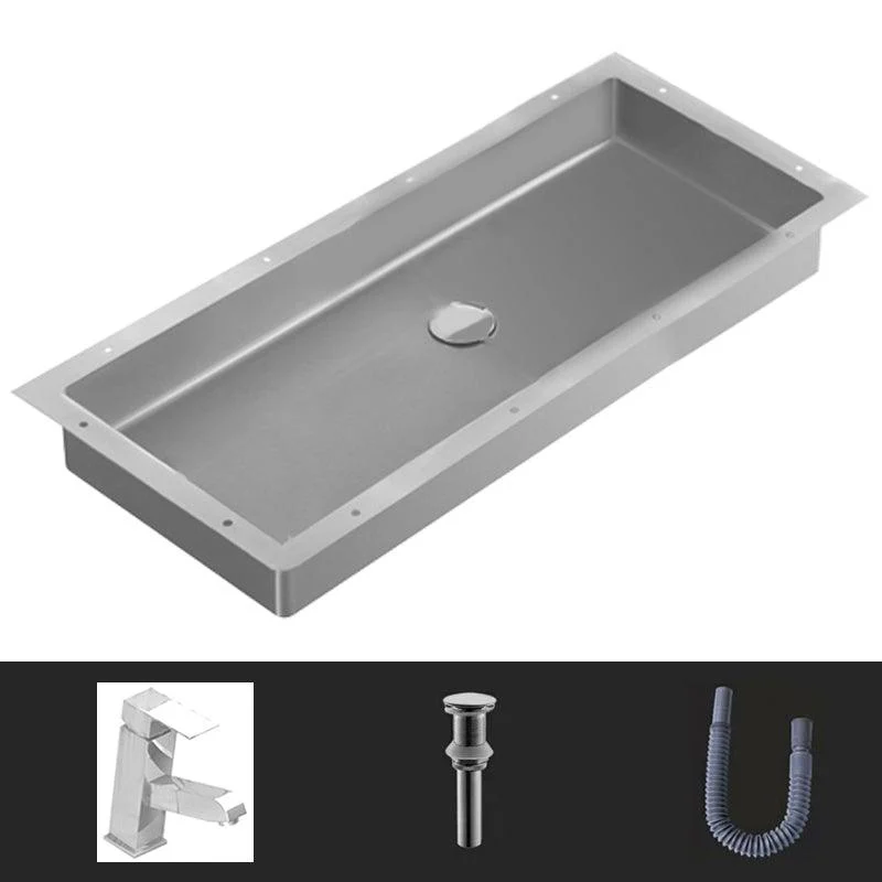 Modern Style Bathroom Sink Rectangular Metal Bathroom Sink with Tap -Bathlova