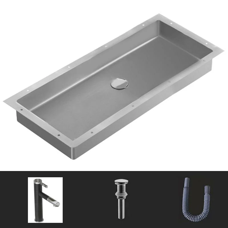 Modern Style Bathroom Sink Rectangular Metal Bathroom Sink with Tap -Bathlova