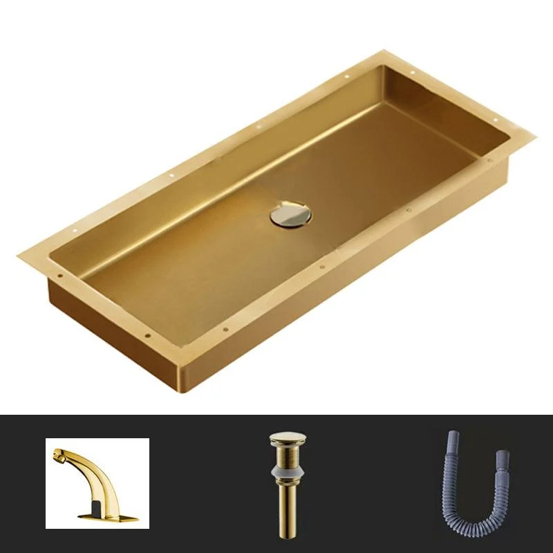 Modern Style Bathroom Sink Rectangular Metal Bathroom Sink with Tap -Bathlova