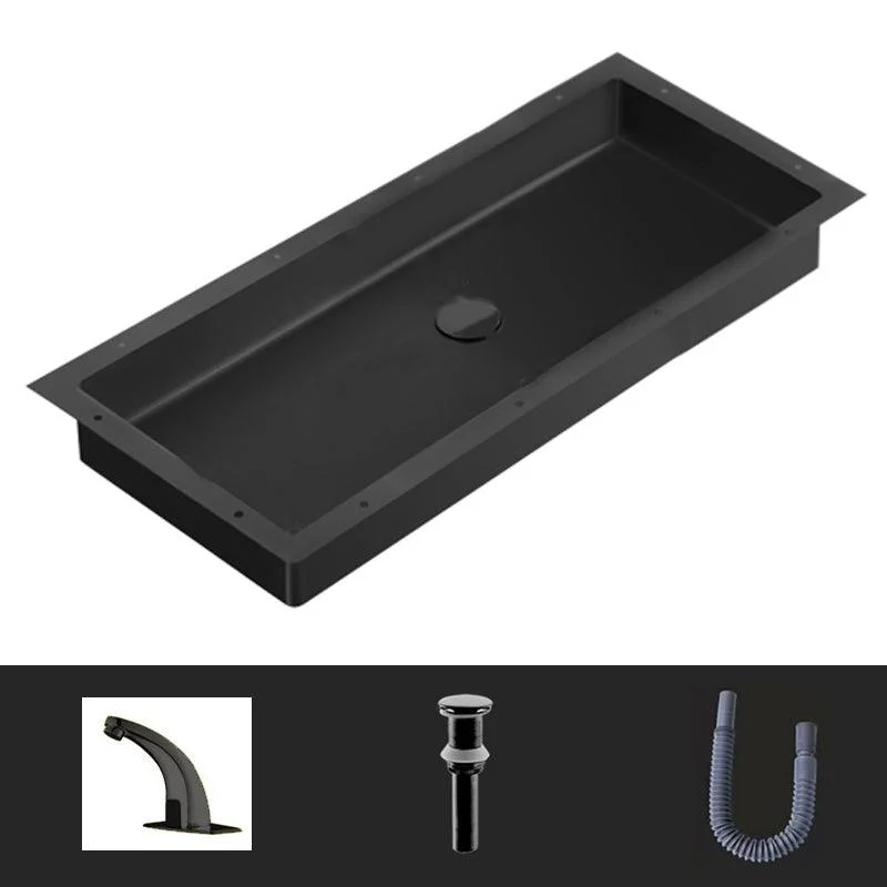 Modern Style Bathroom Sink Rectangular Metal Bathroom Sink with Tap -Bathlova