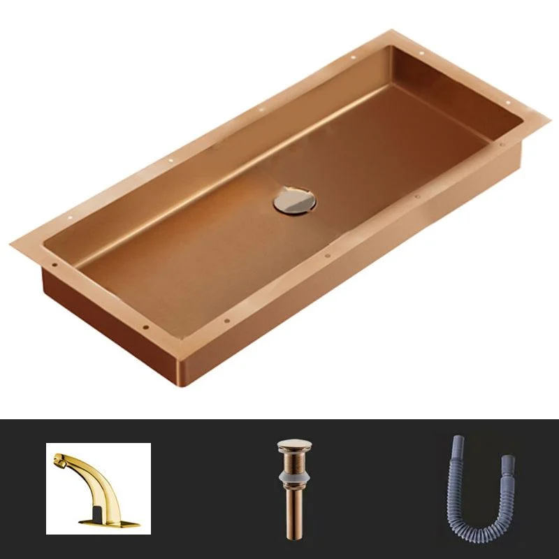 Modern Style Bathroom Sink Rectangular Metal Bathroom Sink with Tap -Bathlova