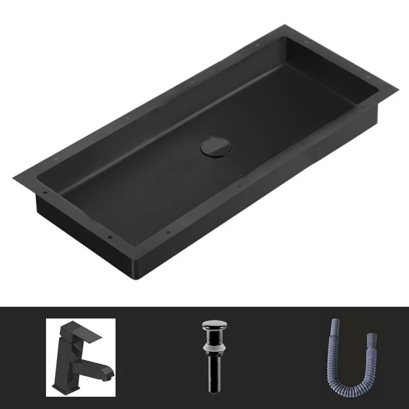 Modern Style Bathroom Sink Rectangular Metal Bathroom Sink with Tap -Bathlova