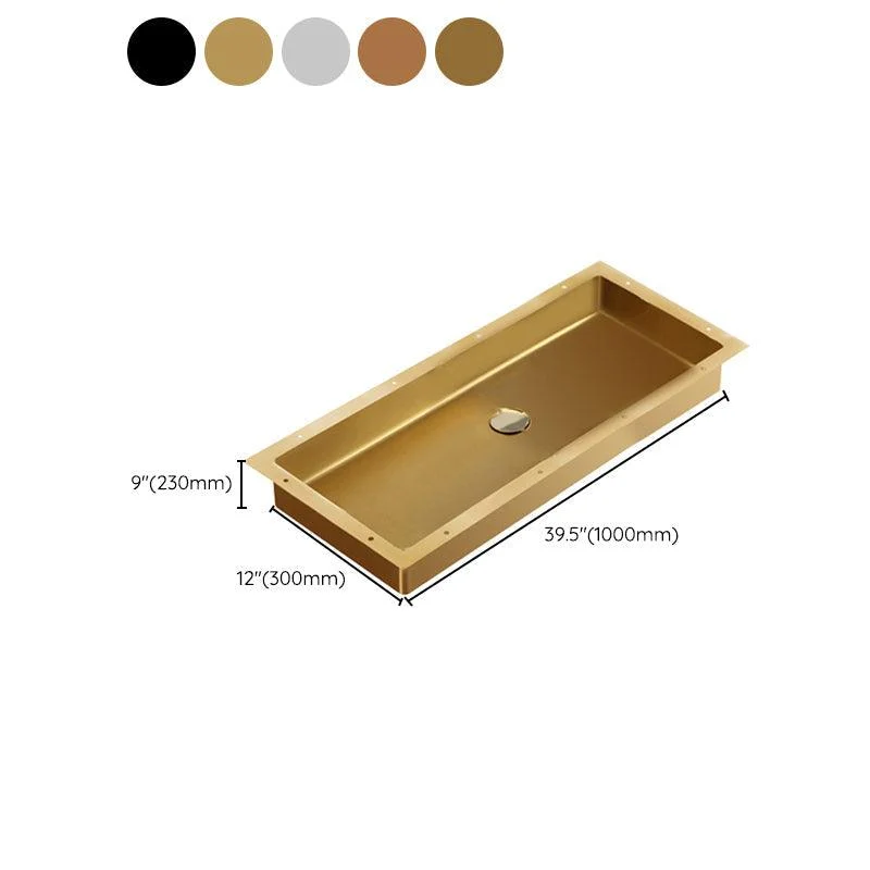 Modern Style Bathroom Sink Rectangular Metal Bathroom Sink with Tap -Bathlova