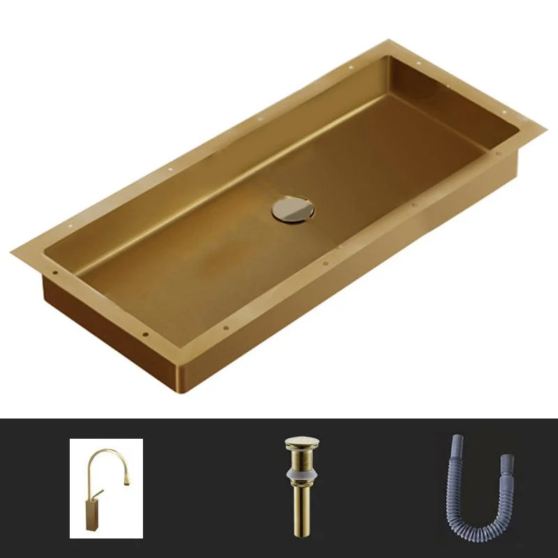 Modern Style Bathroom Sink Rectangular Metal Bathroom Sink with Tap -Bathlova