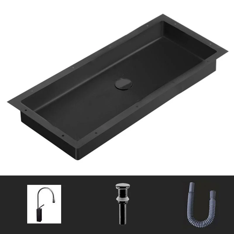 Modern Style Bathroom Sink Rectangular Metal Bathroom Sink with Tap -Bathlova