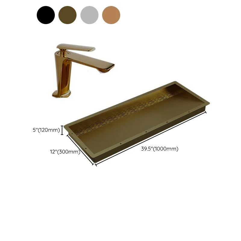 Modern Style Bathroom Sink Stainless Steel Rectangular Bathroom Sink with Hose -Bathlova