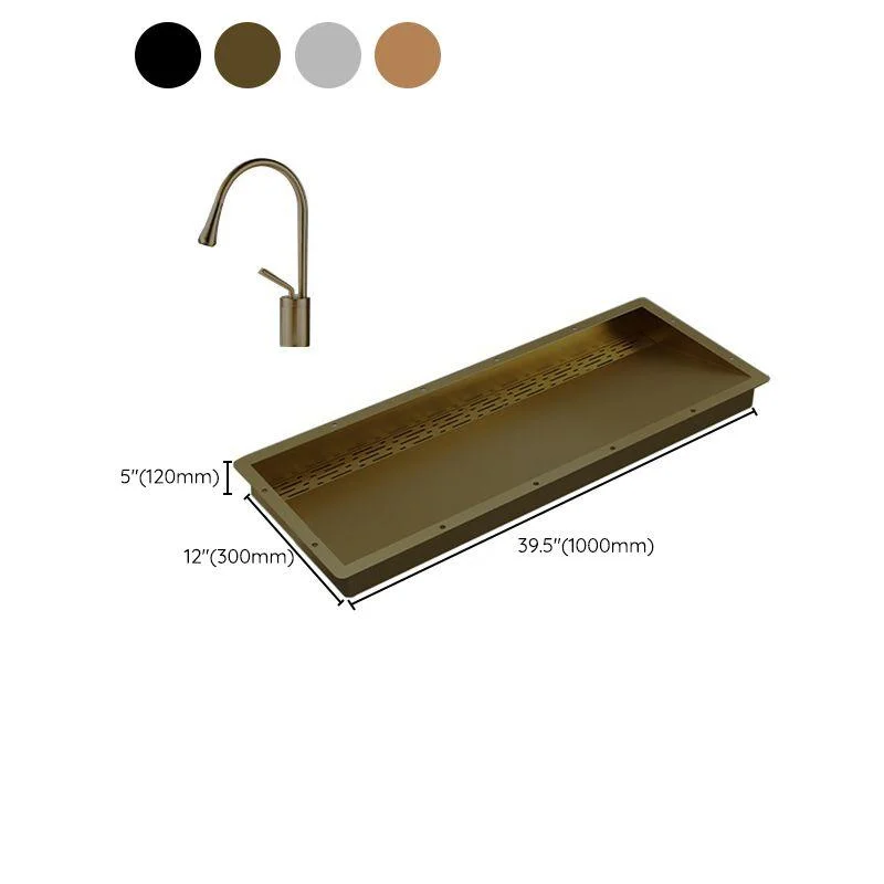 Modern Style Bathroom Sink Stainless Steel Rectangular Bathroom Sink with Hose -Bathlova