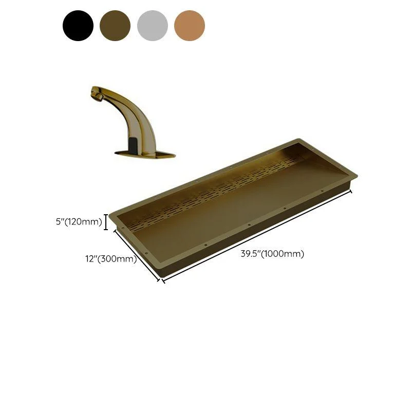 Modern Style Bathroom Sink Stainless Steel Rectangular Bathroom Sink with Hose -Bathlova