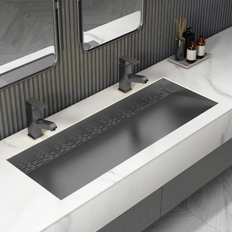 Modern Style Bathroom Sink Stainless Steel Rectangular Bathroom Sink with Hose -Bathlova