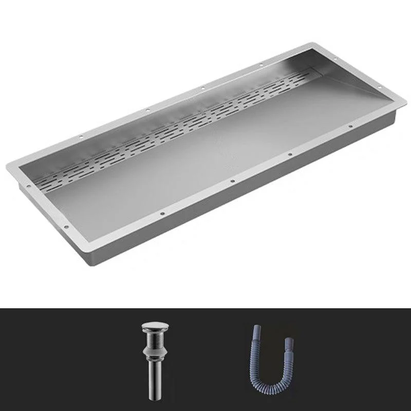 Modern Style Bathroom Sink Stainless Steel Rectangular Bathroom Sink with Hose -Bathlova