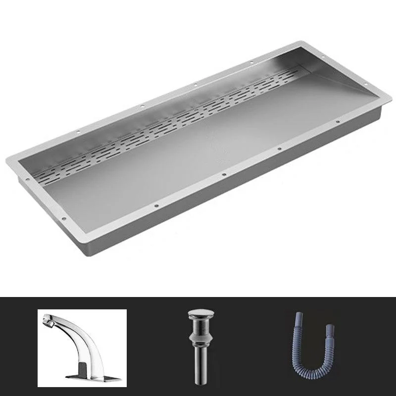 Modern Style Bathroom Sink Stainless Steel Rectangular Bathroom Sink with Hose -Bathlova