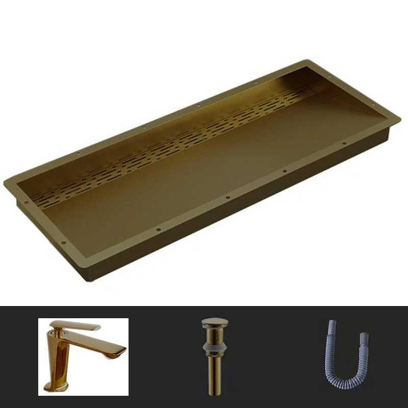 Modern Style Bathroom Sink Stainless Steel Rectangular Bathroom Sink with Hose -Bathlova