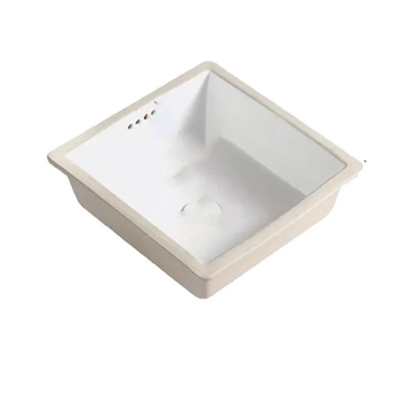 Modern Style Bathroom Sink Undermount Ceramic Bathroom Sink in White -Bathlova