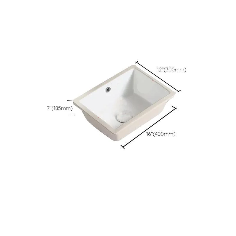 Modern Style Bathroom Sink Undermount Ceramic Bathroom Sink in White -Bathlova