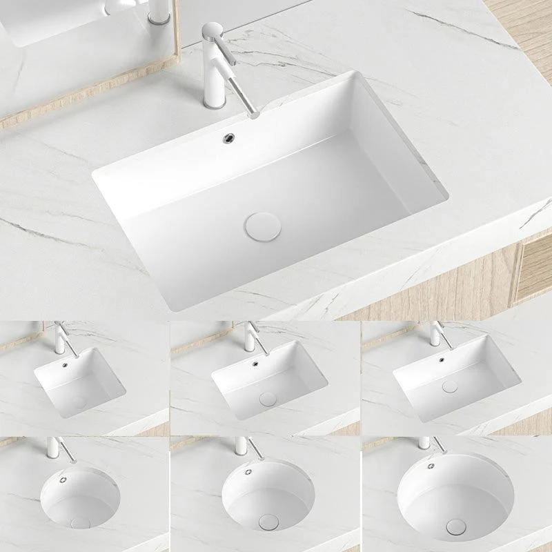 Modern Style Bathroom Sink Undermount Ceramic Bathroom Sink in White -Bathlova