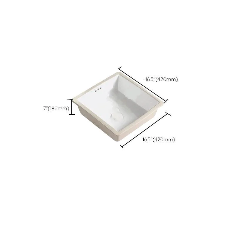 Modern Style Bathroom Sink Undermount Ceramic Bathroom Sink in White -Bathlova