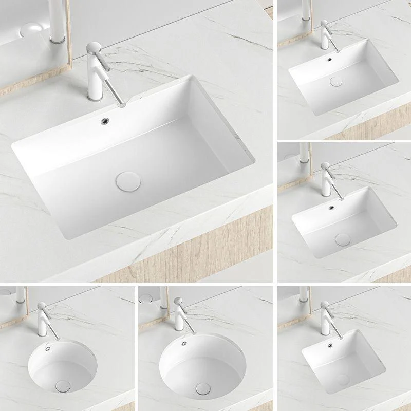 Modern Style Bathroom Sink Undermount Ceramic Bathroom Sink in White -Bathlova