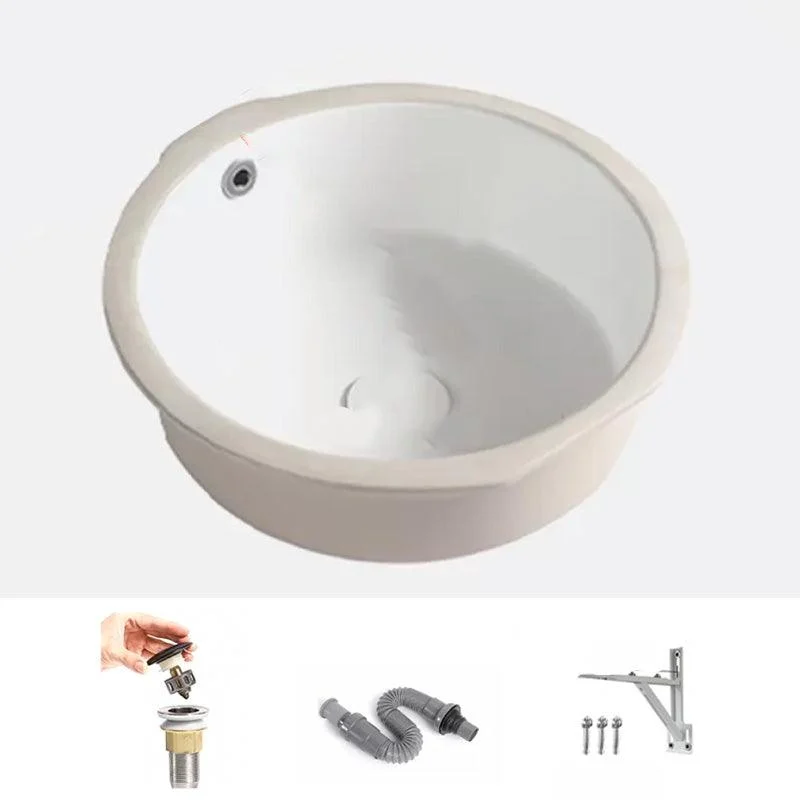 Modern Style Bathroom Sink Undermount Ceramic Bathroom Sink in White -Bathlova