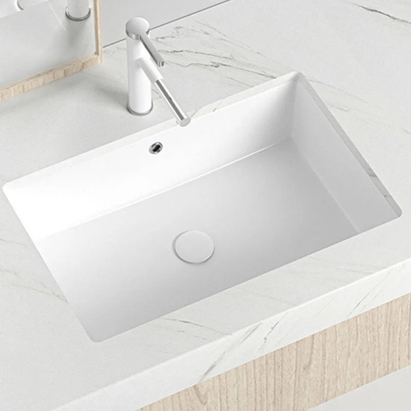 Modern Style Bathroom Sink Undermount Ceramic Bathroom Sink in White -Bathlova