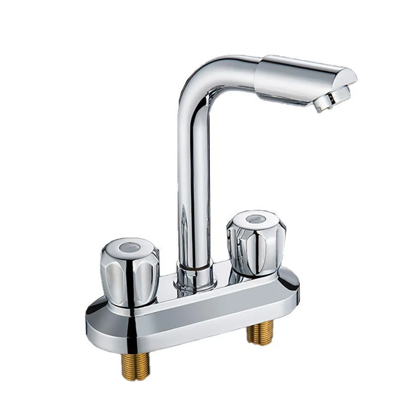 Modern Style Bathroom Tap Double Handles Tap Swivel Spout Tap -Bathlova