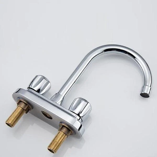 Modern Style Bathroom Tap Double Handles Tap Swivel Spout Tap -Bathlova