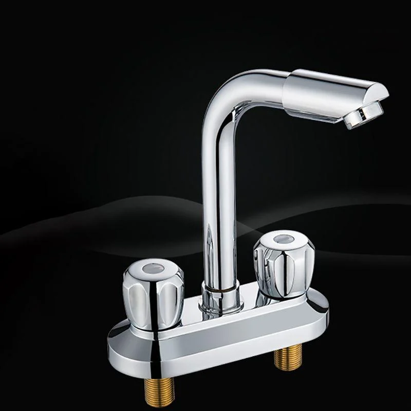 Modern Style Bathroom Tap Double Handles Tap Swivel Spout Tap -Bathlova