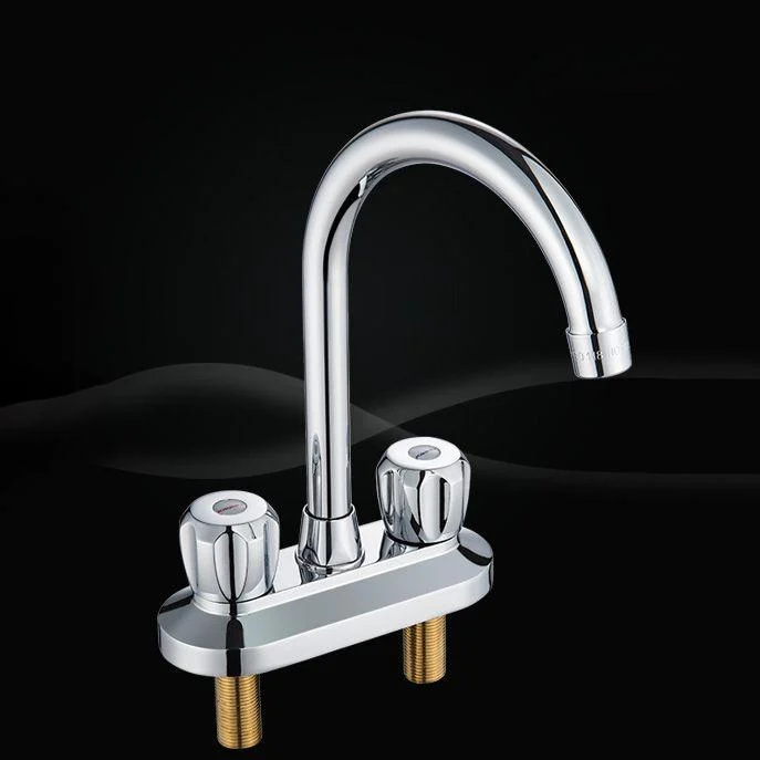 Modern Style Bathroom Tap Double Handles Tap Swivel Spout Tap -Bathlova