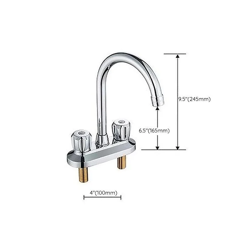 Modern Style Bathroom Tap Double Handles Tap Swivel Spout Tap -Bathlova