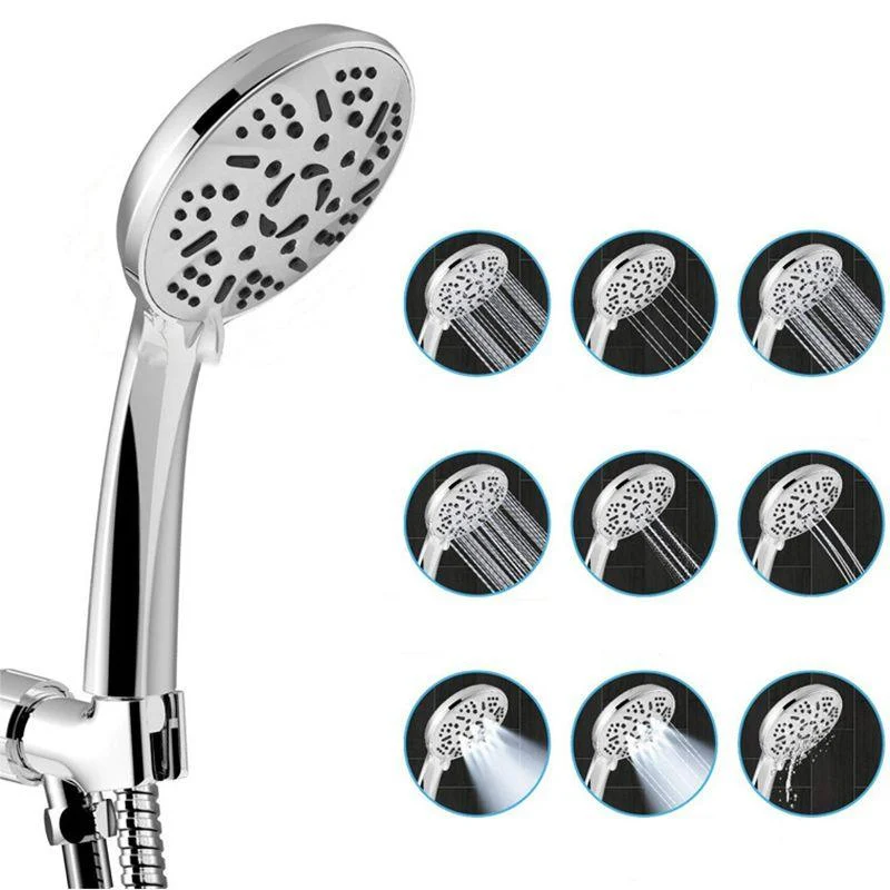 Modern Style Dual Shower Head 9-Spray Silver Wall-Mount Showerhead -Bathlova