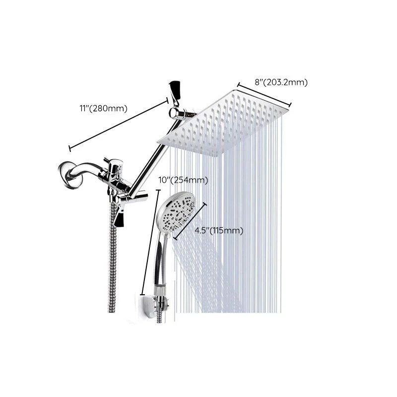 Modern Style Dual Shower Head 9-Spray Silver Wall-Mount Showerhead -Bathlova