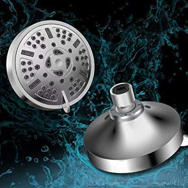 Modern Style Fixed Shower Head in Silver 9-Settings Wall-Mount Showerhead -Bathlova